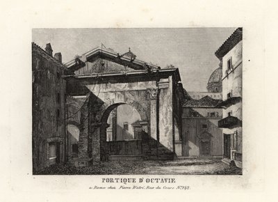 Widok na ruiny Portyku Oktawiana, Porticus Octaviae, Rzym autorstwa Unbekannt