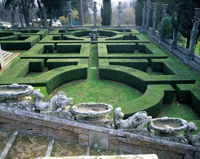 Widok na górne ogrody przed kasynem lub „Palazzina”, zaprojektowany przez Giacomo del Duca (ok. 1520-1604) ok. 1584-6 (zdjęcie) autorstwa Unbekannt