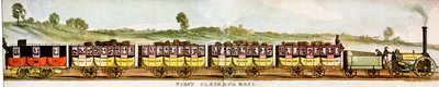Wagony dla pasażerów pierwszej klasy, Liverpool-Manchester Railway autorstwa Unbekannter Künstler