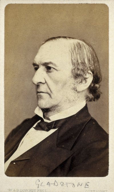 William Ewart Gladstone, angielski liberalny mąż stanu, ok. 1870 autorstwa Frederick (attr. to) Barnard