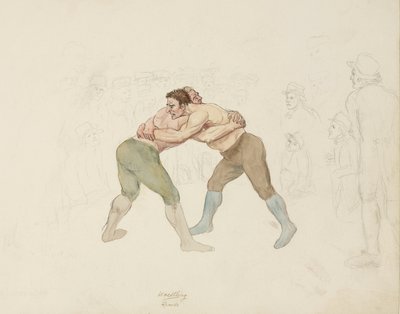 Mecz zapaśniczy, Northumberland, ok. 1805-1820 autorstwa Unbekannt