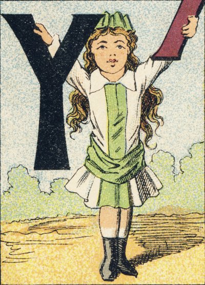 Y- Grawerunek zaczerpnięty z ABCD małych dziewczynek. Pellerin & Cie, drukarz-wydawca, Epinal, ok. 1890. Seria A. Wymiary: 19 x 13,5 cm. autorstwa Unbekannt