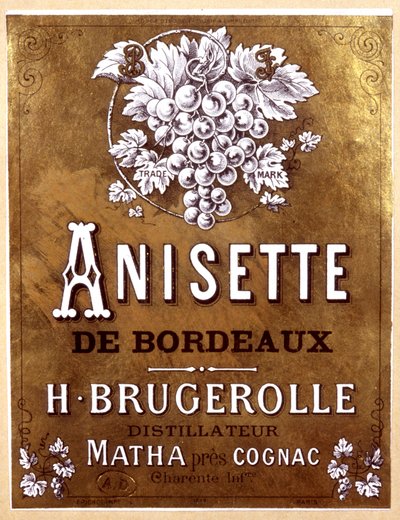 Etykieta butelki Anisette de Bordeaux, koniec XIX wieku autorstwa Unbekannter Künstler