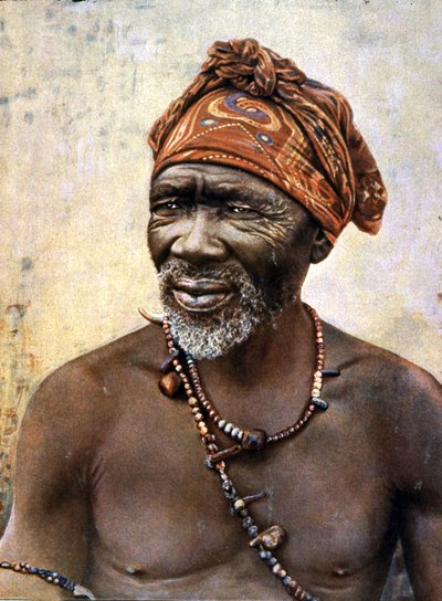portret zuluskiego lekarza, koniec XIX wieku (odbitka fotograficzna) autorstwa Unbekannter Künstler