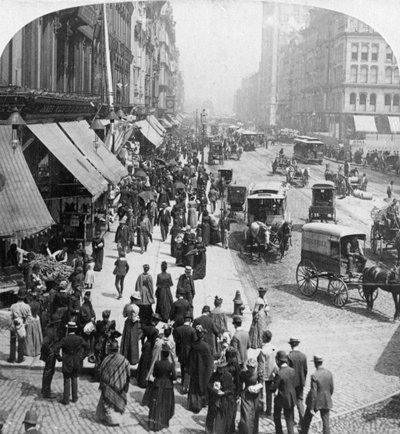 Scena uliczna w Chicago, Illinois, USA, 1896. autorstwa Underwood and Underwood