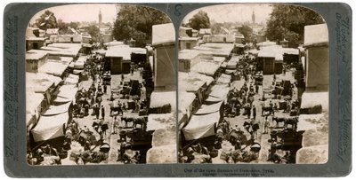 Otwarty bazar w Damaszku w Syrii, 1900. autorstwa Underwood and Underwood