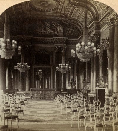 Sala balowa, Pałac Buckingham, Londyn. autorstwa Underwood and Underwood