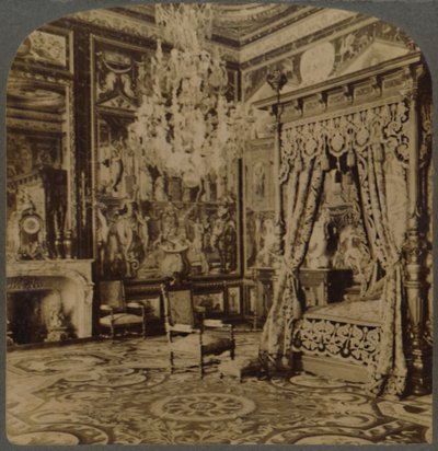 Sypialnia Katarzyny Medycejskiej, Pałac Fontainebleau, Francja, 1901. autorstwa Underwood and Underwood