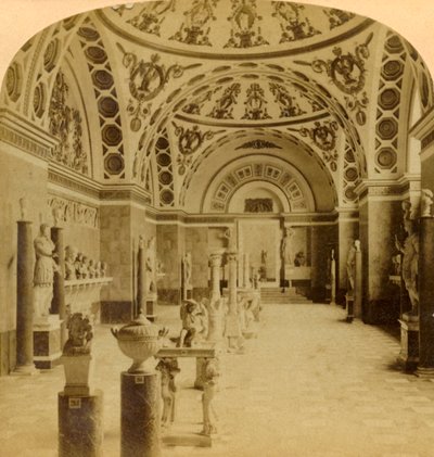 Sala Rzymian, Glyptothek, Monachium, Niemcy, 1898. autorstwa Underwood and Underwood