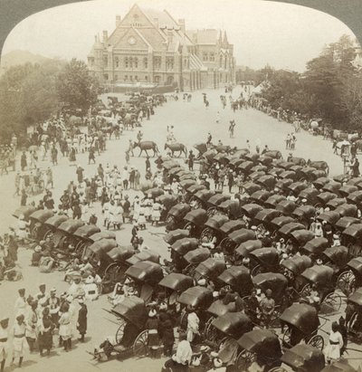 Riksze przed Christ Church, Simla, Indie, 26 czerwca 1902. autorstwa Underwood and Underwood