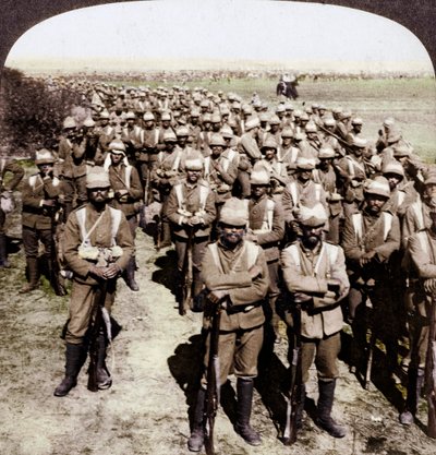 Brygada Gwardii w marszu do Kroonstad, RPA, wojna burska, 1900. autorstwa Underwood and Underwood