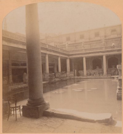 Stara łaźnia rzymska, Bath, Anglia, 1900. autorstwa Underwood and Underwood