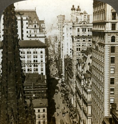 Kościół Trójcy Świętej i Broadway, Nowy Jork, USA. autorstwa Underwood and Underwood