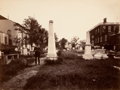 (Przemieszczone pomniki, Pierwszy Kościół Prezbiteriański, Charleston, Karolina Południowa, po trzęsieniu ziemi) autorstwa Unidentified
