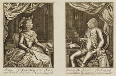 Maria Antonina i Ludwik XVI autorstwa Unidentified