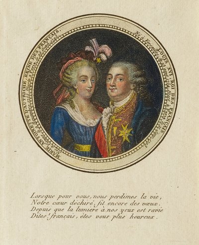 Maria Antonina Austriacka, królowa Francji; Ludwik XVI, król Francji autorstwa Unidentified