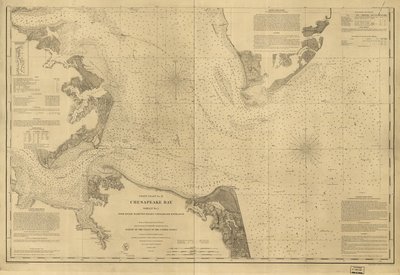 Zatoka Chesapeake, arkusz nr 1, rzeka York, Hampton Roads, wejście do zatoki Chesapeake ... LOC 99447134 autorstwa United States Coast Survey