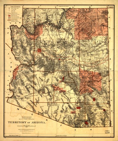 Terytorium Arizony. autorstwa United States. General Land Office