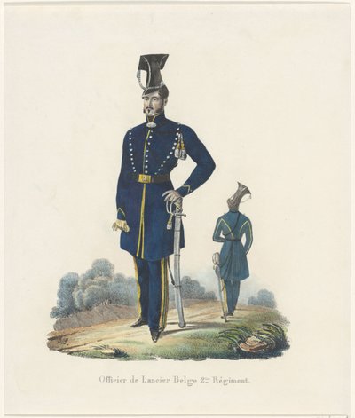 Smycz belgijska, 1830 Oficer 2 Pułku Ułanów Belgijskich (tytuł na obiekcie) autorstwa Unknown
