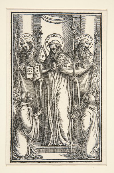 Ilustracja książkowa z trzema świętymi autorstwa Unknown