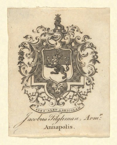 Ekslibris Jakuba Tilghama autorstwa Unknown
