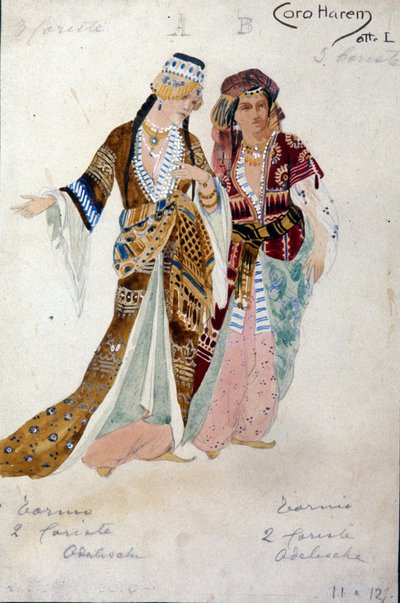 Kostiumy dla kobiet z Haremu z Opery Oberon, Carl Maria von Weber autorstwa Unknown