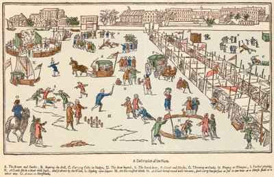 Jarmark mrozowy na Tamizie, Londyn, 1683 r. autorstwa Unknown
