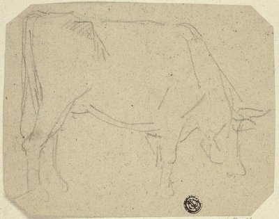 Wypas krowy (zwrócony w prawo) (recto); Zad konia (verso) autorstwa Unknown