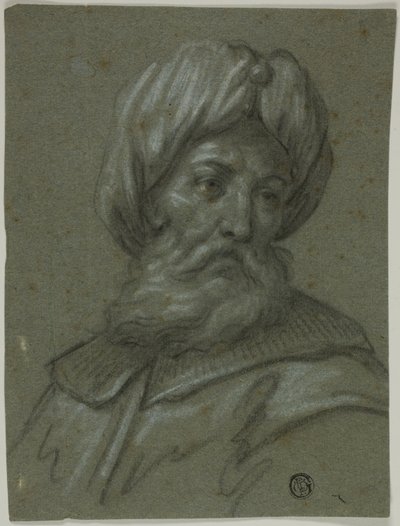 Głowa starca z turbanem i brodą autorstwa Unknown