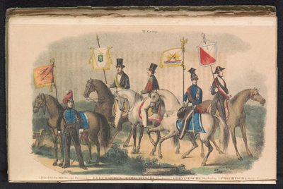 Stroje i sztandary gwardii honorowej Groningen, Leeuwarden i Utrechtu, 1840-1842 VI. Grupa (tytuł na obiekcie) autorstwa Unknown