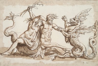 Nereid i Triton walczą z gryfem autorstwa Unknown