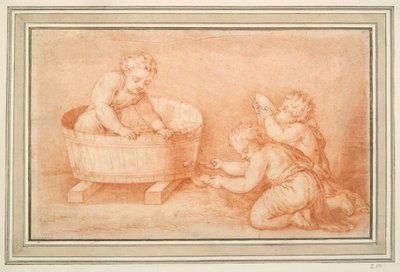 Putti robi wino autorstwa Unknown
