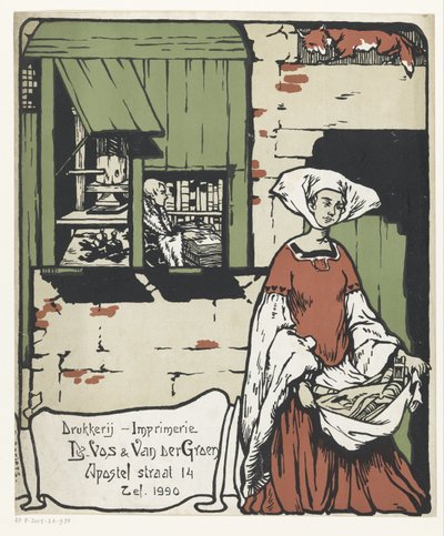 Reklama drukarni De Vos & Van der Groen w Antwerpii autorstwa Unknown