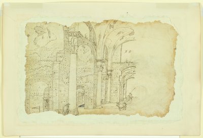 Ruiny Warunków Dioklecjana (recto); Inne spojrzenie na ten sam temat (verso) autorstwa Unknown