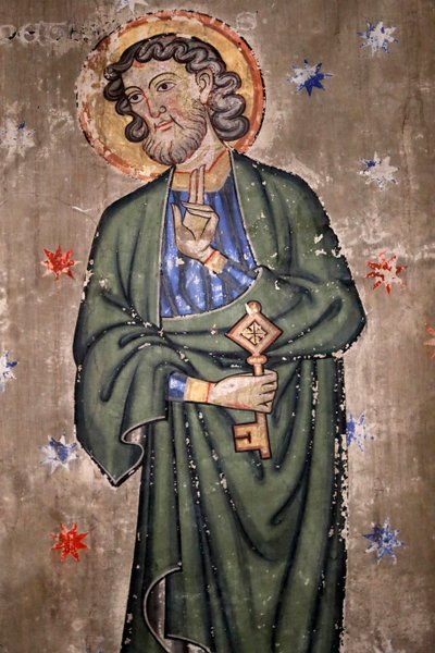 Kościół protestancki Saint-Pierre-le-Jeune, Saint Peter, Fresco, Strasburg, Francja. autorstwa Unknown