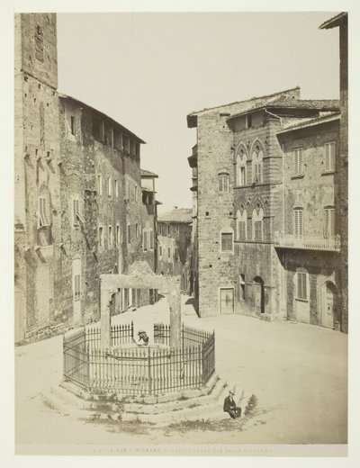 San Gimignano, Piazza Cavour cis cysterny autorstwa Unknown