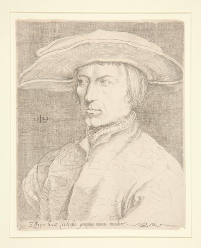 Autoportret artysty, 1525 [Portret mężczyzny, tzw. Lucas van Leyden, autoportret] autorstwa Unknown