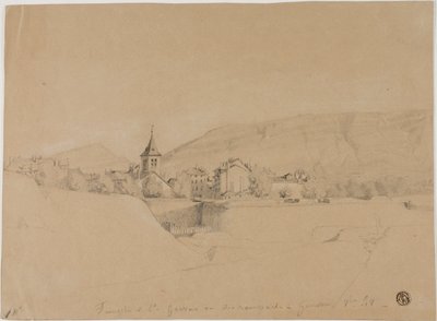 Kościół Saint-Gervais widziany z murów obronnych w Genewie autorstwa Unknown