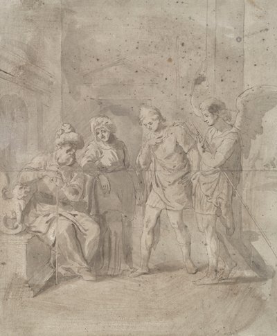Tobit i Anioł opuszczają rodziców autorstwa Unknown