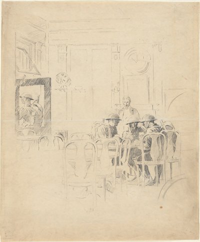 Bez tytułu (żołnierze w kawiarni) autorstwa Unknown