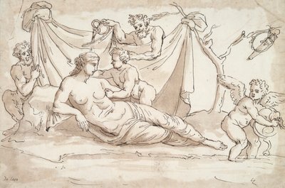 Wenus i Amoretti i Dwóch Satyrów autorstwa Unknown