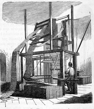 1801 Krosno tkackie żakardowe. Grawerowanie z XIX wieku. autorstwa Unknown artist