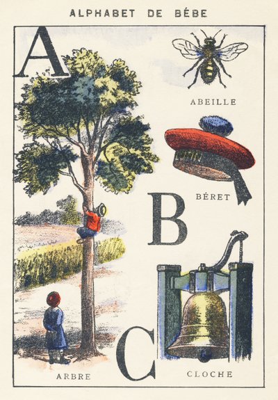 A B C: drzewo, pszczoła, beret, dzwon autorstwa Unknown artist