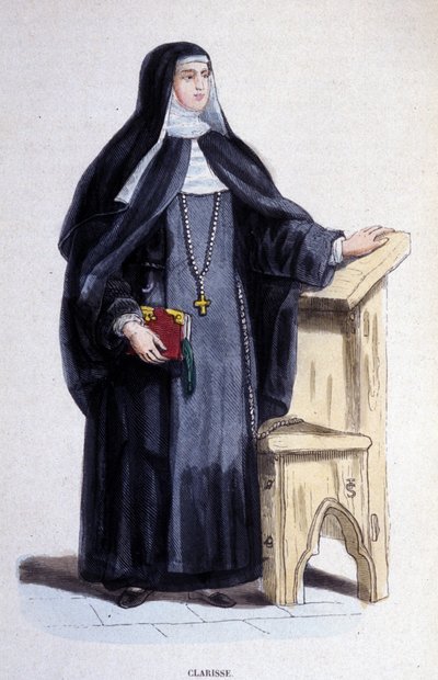 Klarysa, zakonnik z Zakonu Św. Klary założony w XIII wieku. autorstwa Unknown artist