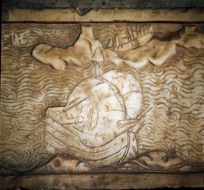 Genueński statek. Szczegół marmurowego reliefu autorstwa Unknown artist