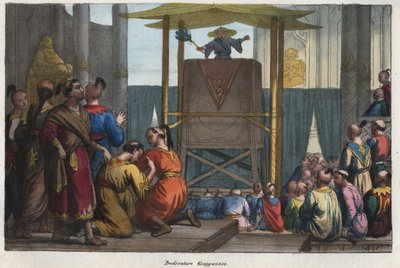 Japoński kaznodzieja - grawer z „Zwyczajności i obyczajów wszystkich narodów wszechświata”. Czyli Historia rządu, praw, milicji, religii wszystkich narodów od czasów najdalszych do dnia dzisiejszego „1856 autorstwa Unknown artist