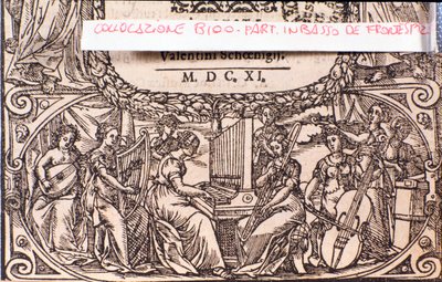 Koncert, detal. Frontyspis Kompendium muzyki Adama Gumpeltzhaimera autorstwa Unknown artist