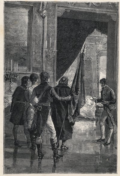 Deputacja karbonariusza, nacjonalistycznego tajnego stowarzyszenia, zostaje przedstawiona Ferdynandowi I z Obojga Sycylii (wcześniej Ferdynand IV Neapolitański) 1820 autorstwa Unknown artist
