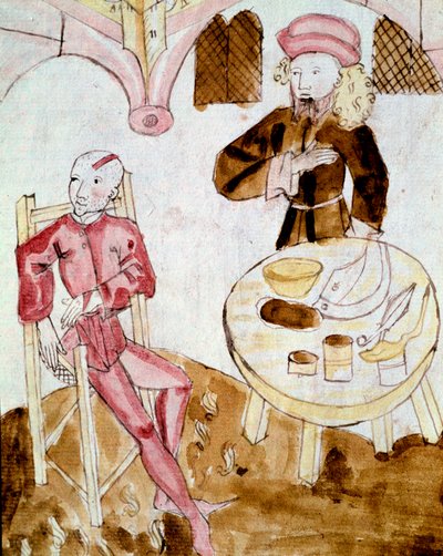 Lekarz odwiedzający pacjenta (miniaturowy autorstwa Unknown artist