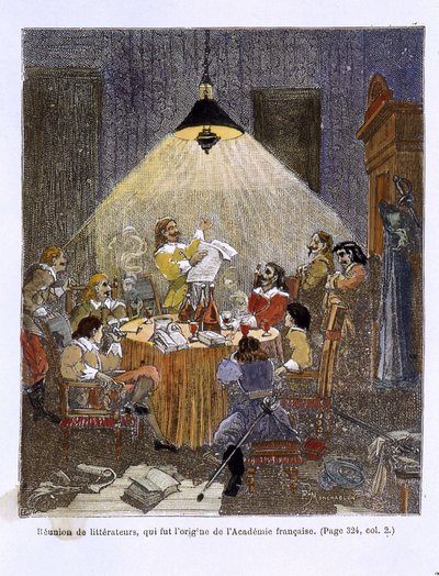 Spotkanie literatów, które dało początek Akademii Francuskiej autorstwa Unknown artist